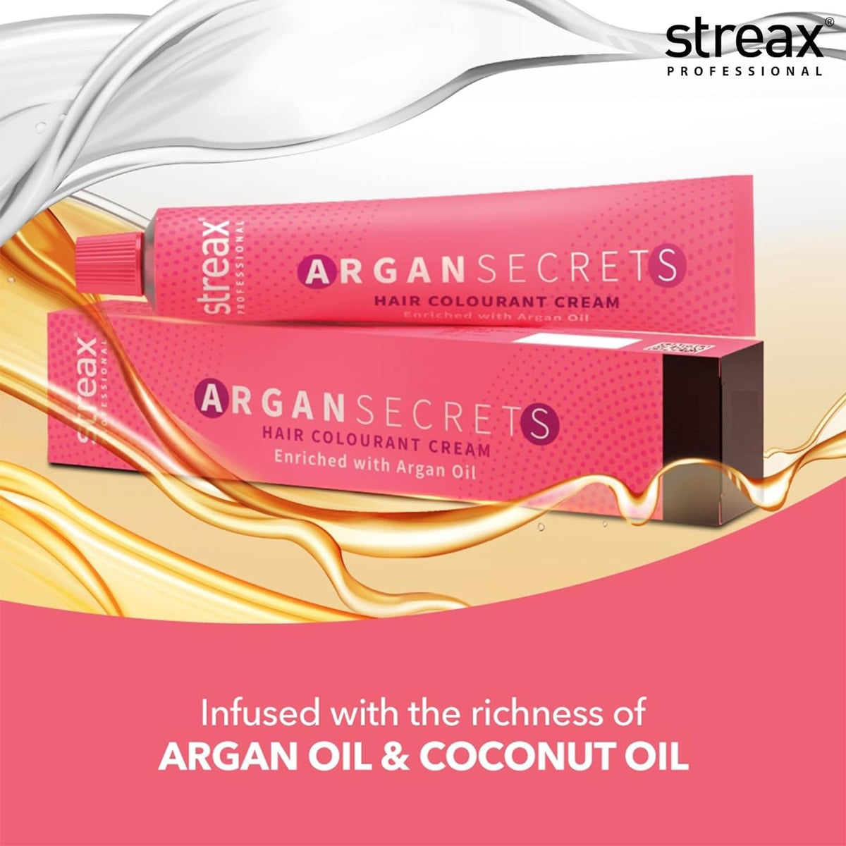 Streax Professional Argan Secret Hair Colourant Cream Golden Brown 4.3 (60 g) - 5