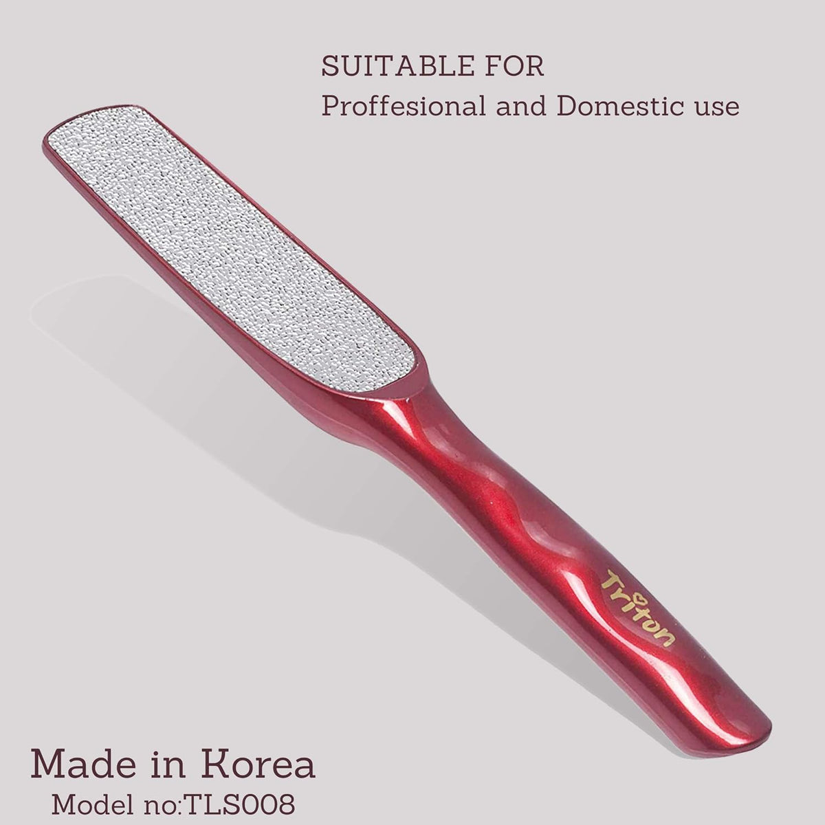 TRITON Professional Dual-Sided Foot Scraper & Callus Remover - Deep Red - 3