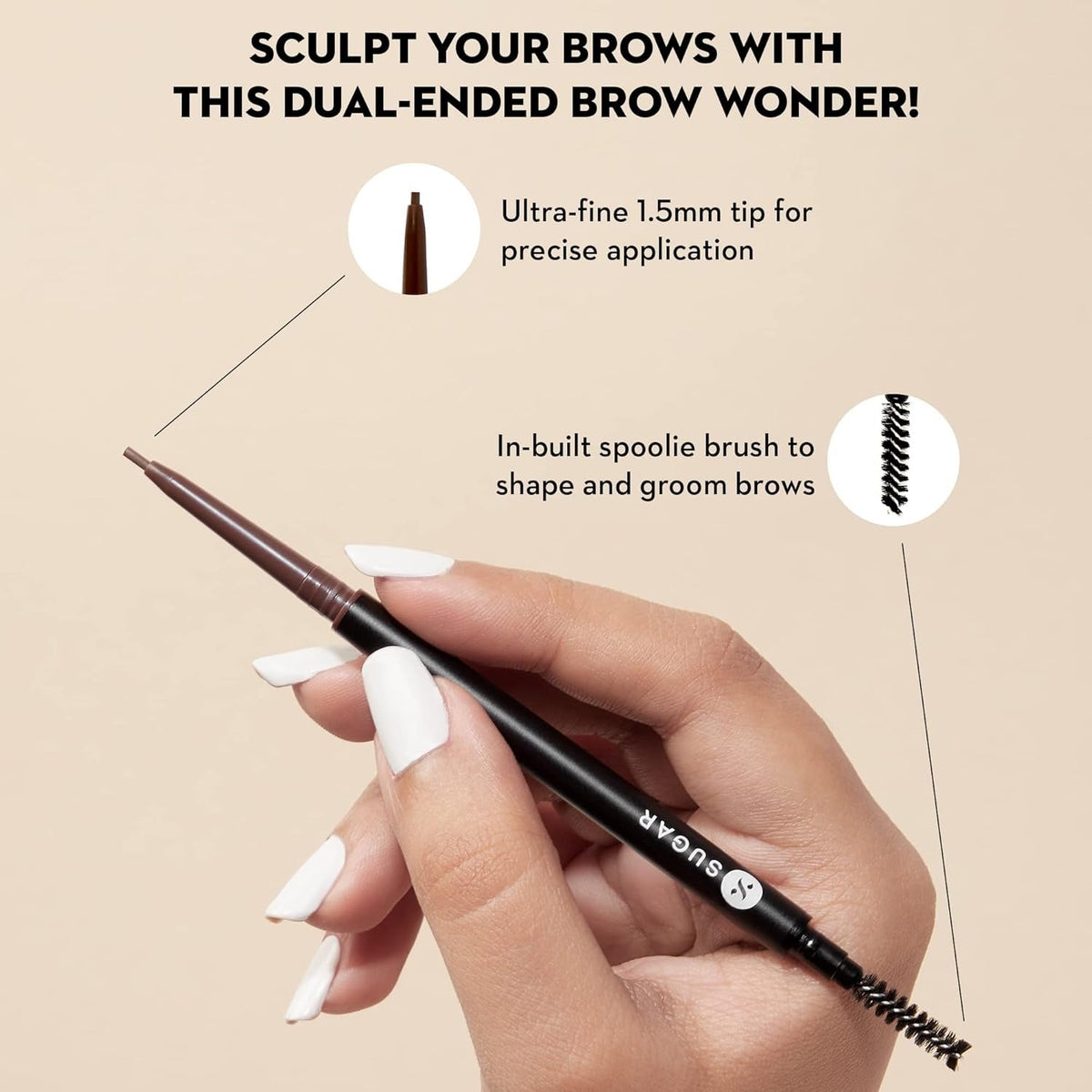 SUGAR Cosmetics Arch Arrival Micro Brow Pencil (01 Jerry Brown, 02 Taupe Tom) - 8