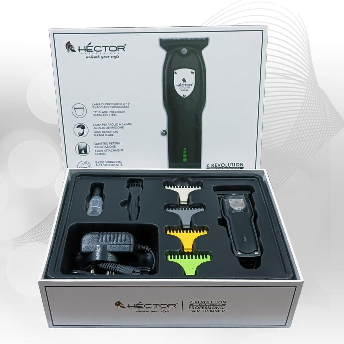 Hector Z Revolution Professional Hair Trimmer | ZERO CUT Technology | T-Blade for 0.4mm Precision - 6