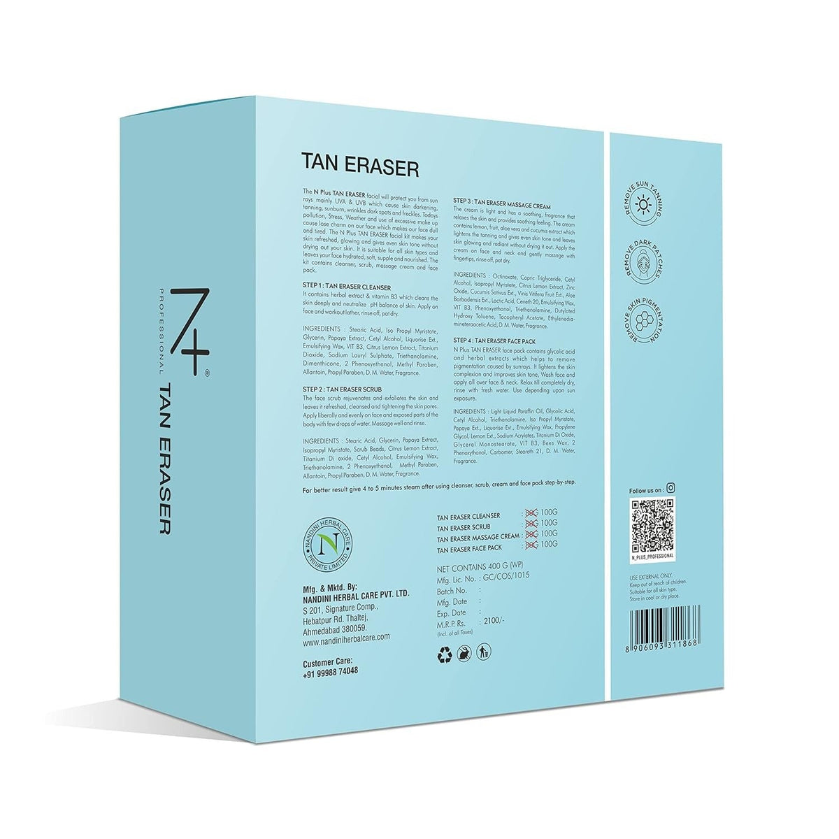 N Plus Professional Tan Eraser Facial Kit, 400g - 4