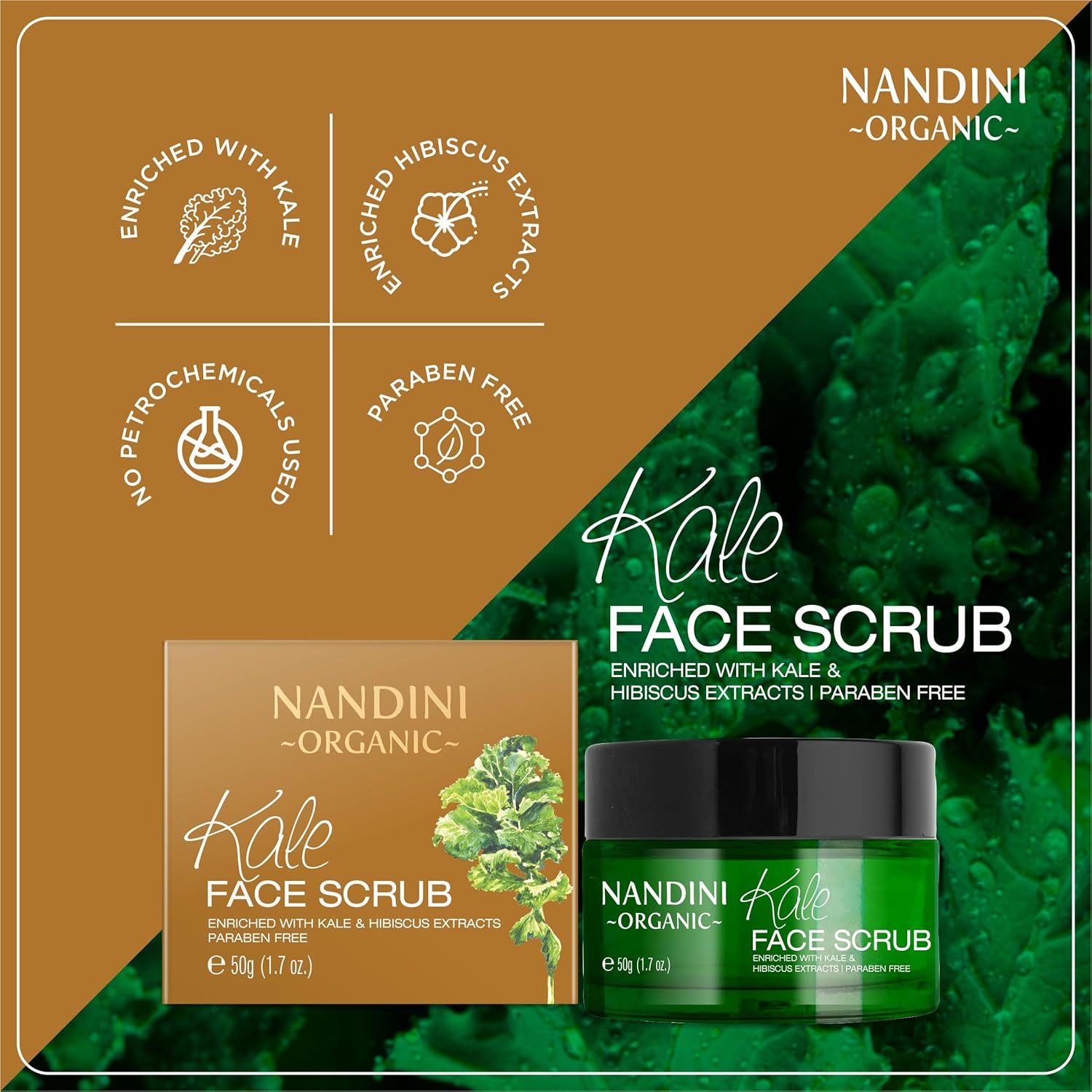 Nandini Organic Kale Face Scrub Gel - 3