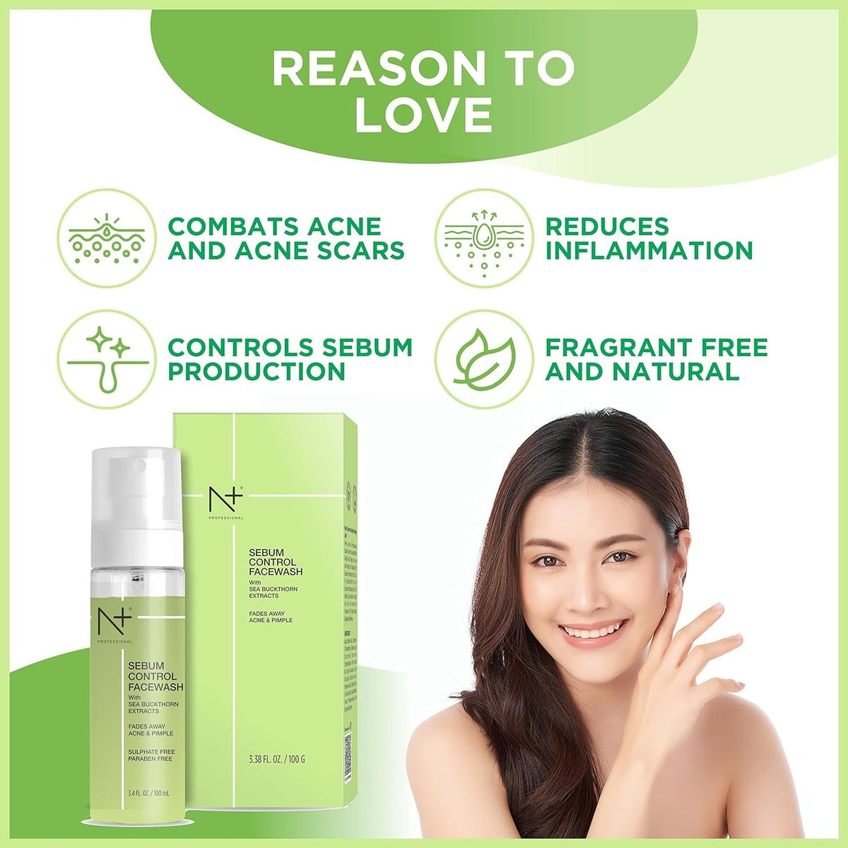 N Plus Professional Sebum Control Face Wash - 100ml - 4