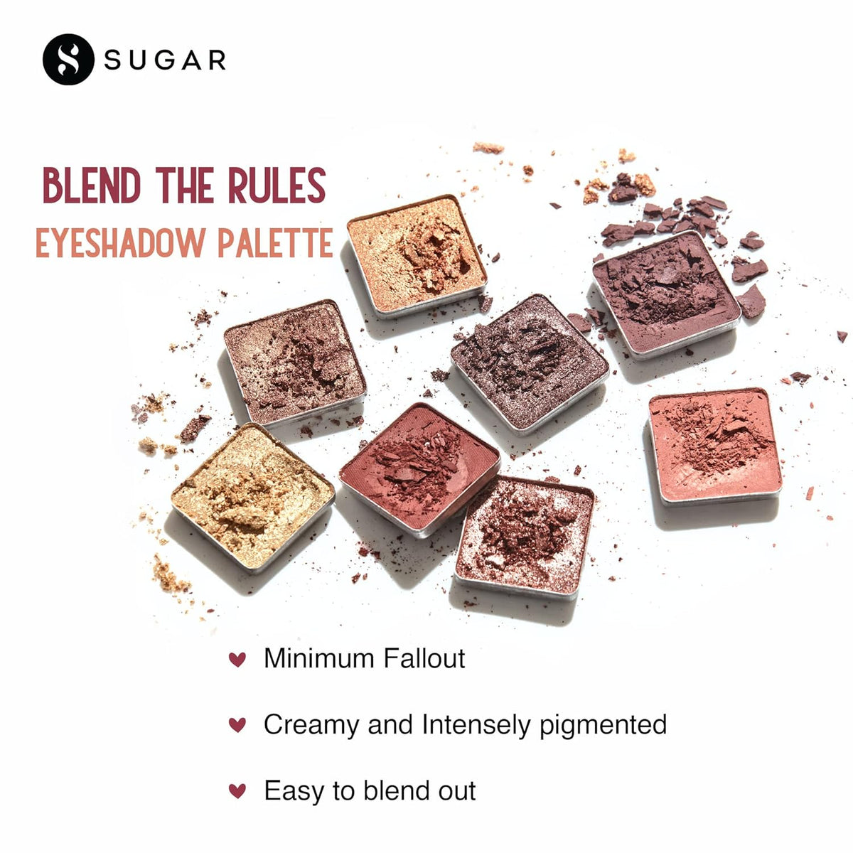 SUGAR Cosmetics Blend The Rules - Eyeshadow Palette 01 Flawless | PowderParaben-Free, Multicolor, Matte Finish - 4