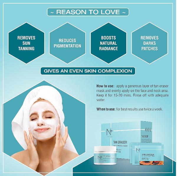 N+ Professional Tan Eraser Mask For Sun Tanning,Pigmentation & Dark Patches, 300gms - 3