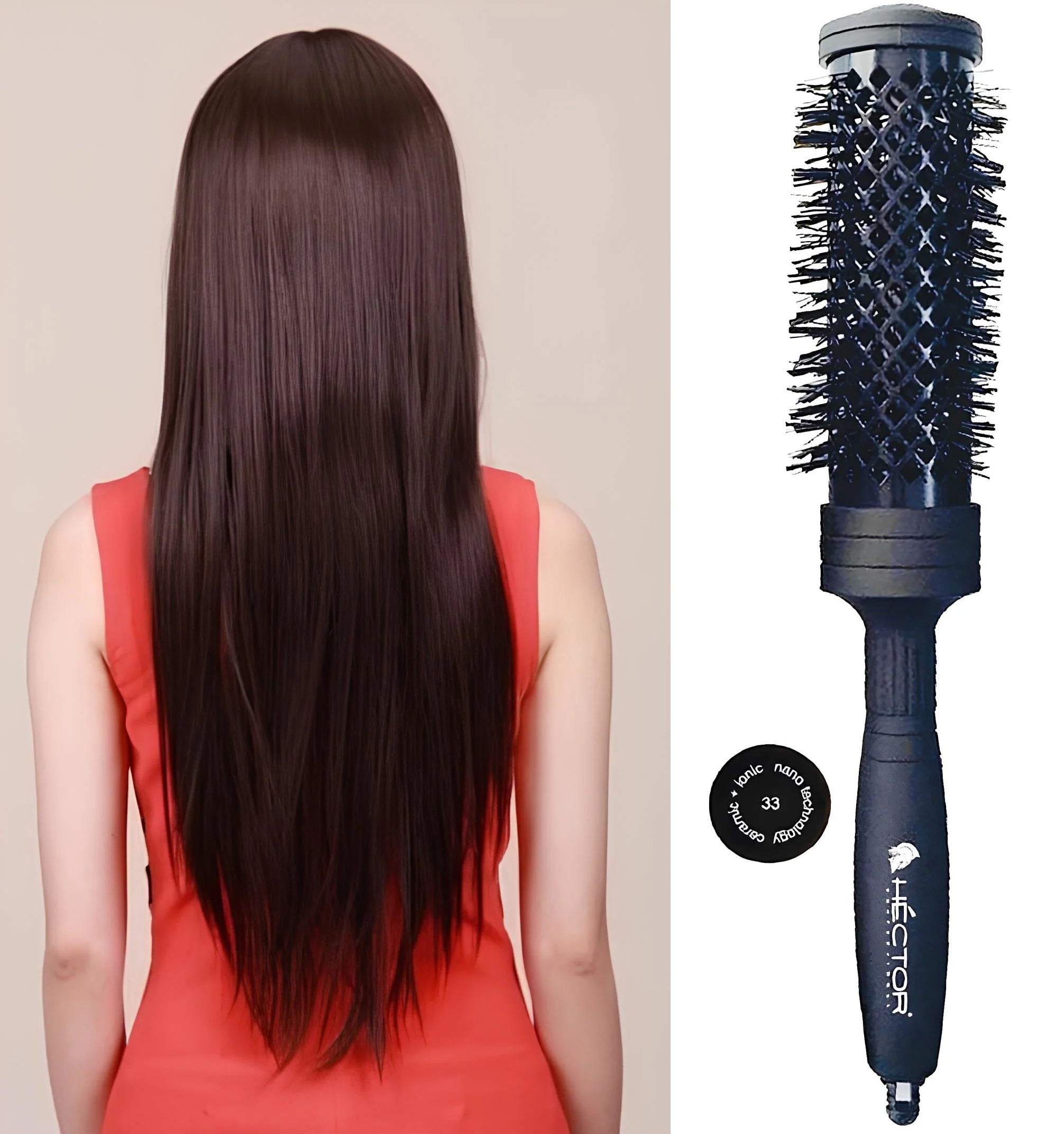 Hector Round Brush PRO M-33mm | Professional Hair Styling Brush for Volume & Curls - 3