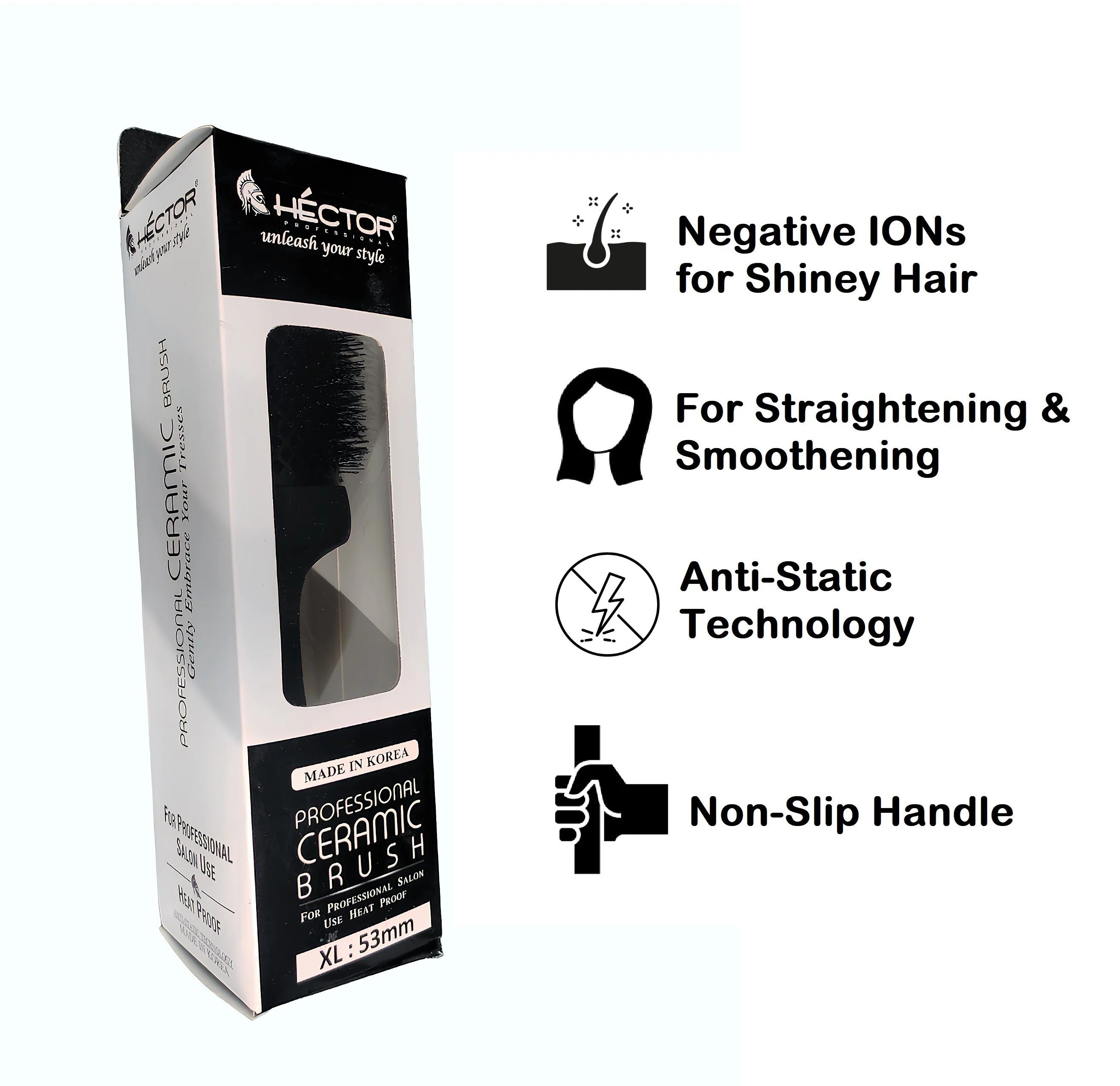 Hector Round Brush PRO XL-53mm | Professional Hair Styling Brush for Volume & Smoothness - 2