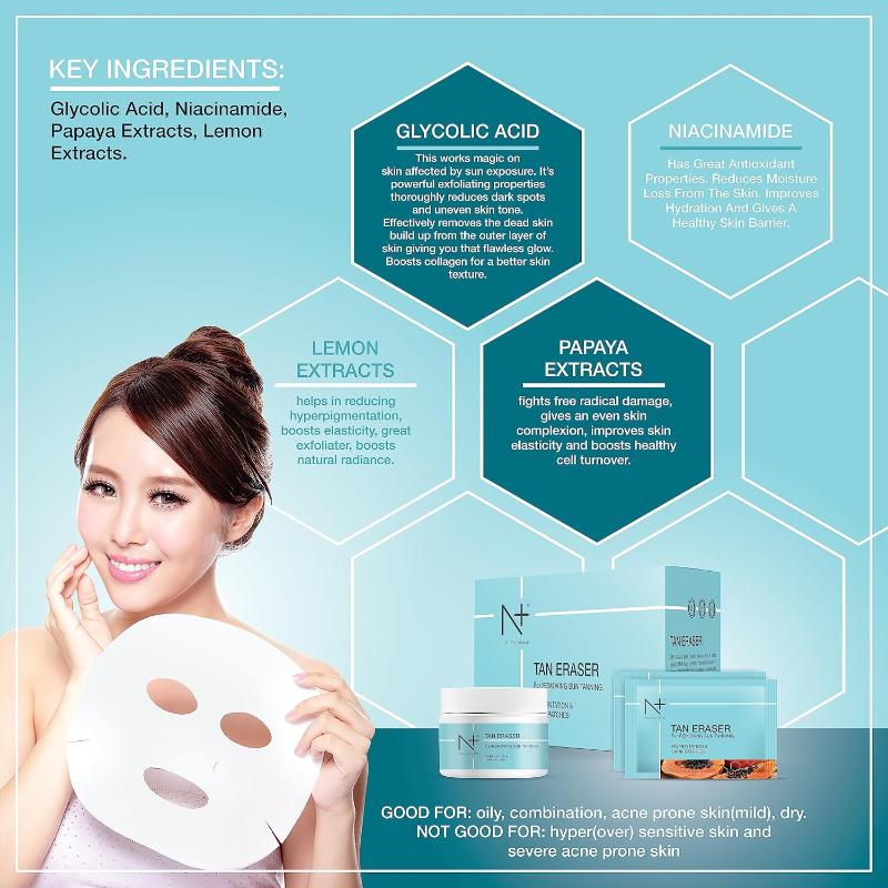 N+ Professional Tan Eraser Mask For Sun Tanning,Pigmentation & Dark Patches, 300gms - 4