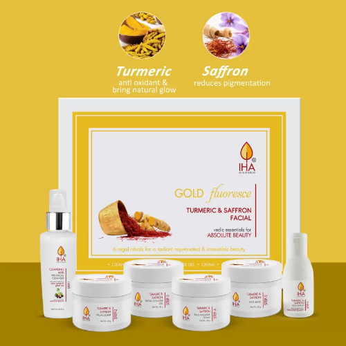 Iha Gold Fluoresce Turmeric & Saffron Mini Facial Kit 95g - 4