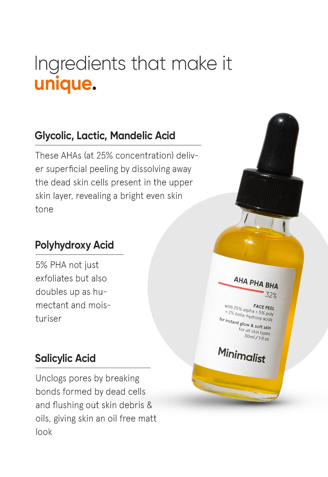 Minimalist AHA PHA BHA 32% Face Peel - 4