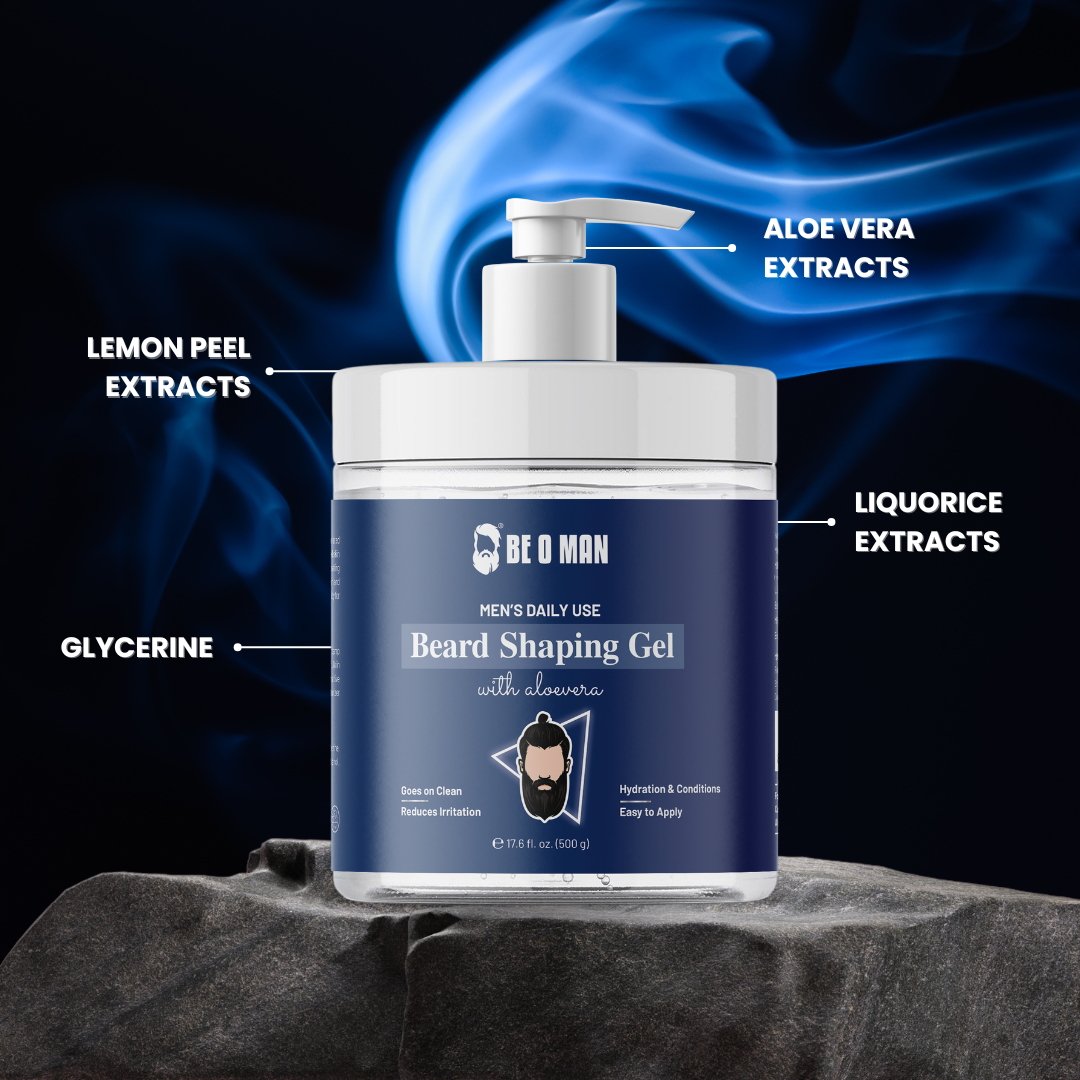 Be O Man Beard Shaping Gel Aloevera|NonFoaming&Transparent Gel|Reduces irritation|1kg Beard Gel  (1000 g) - 4