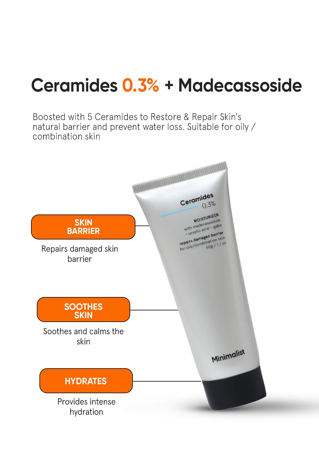 Minimalist Ceramides 0.3% + Madecassoside Moisturizer - 2