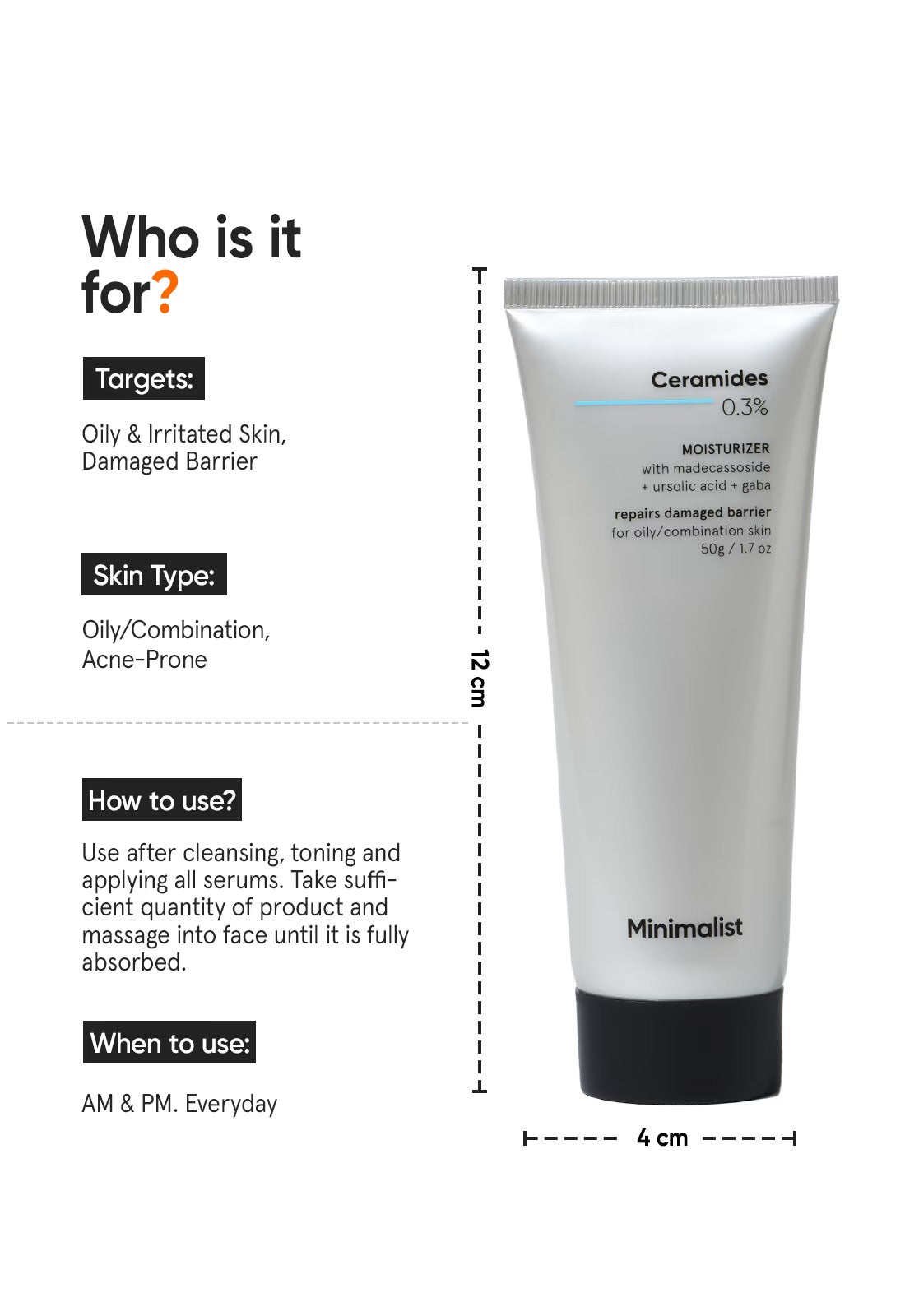 Minimalist Ceramides 0.3% + Madecassoside Moisturizer - 3