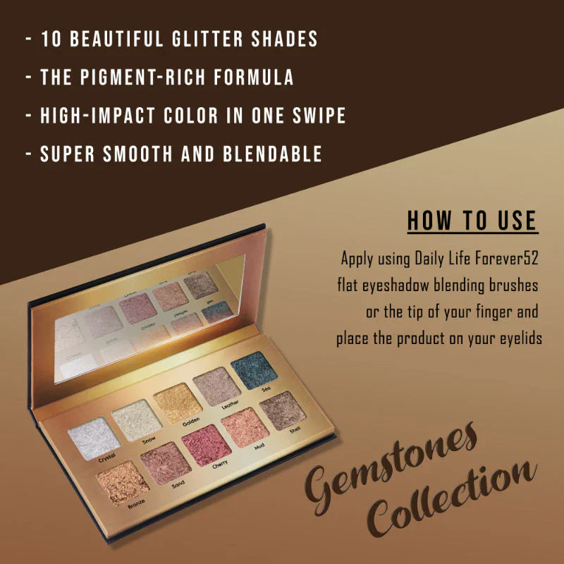 Forever52 10 Color Eyeshadow Palette (Gemstones Collection) Gms001 (40gm) - 4