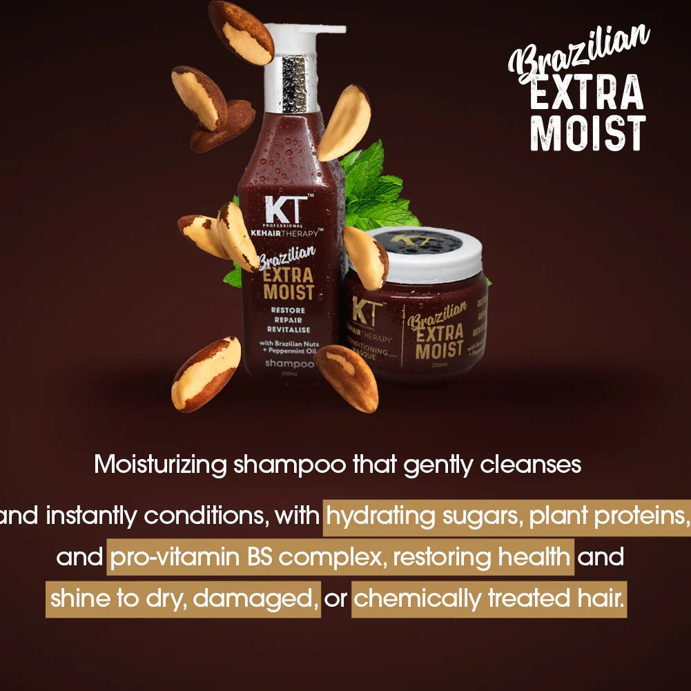 KT Brazilian Extra Moist Shampoo and Masque Combo - 500ml (Pack of 2) - 2