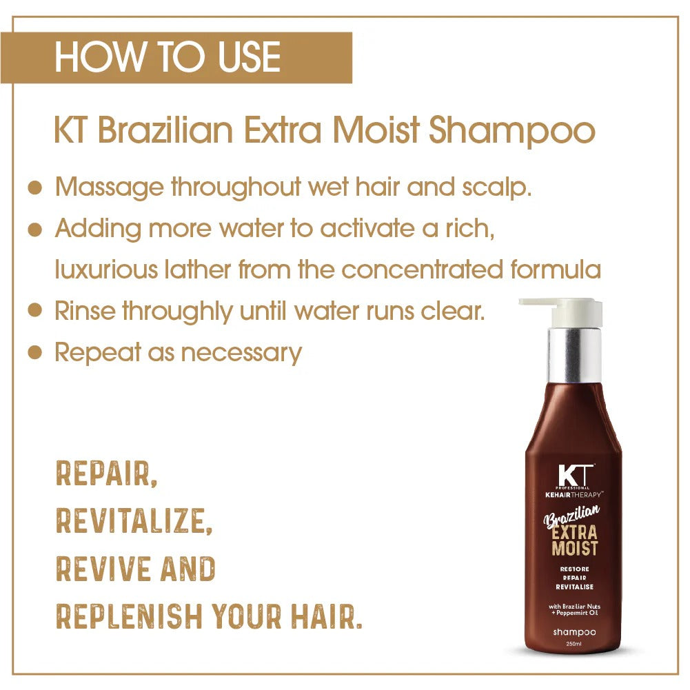 KT Brazilian Extra Moist Shampoo and Masque Combo - 500ml (Pack of 2) - 3