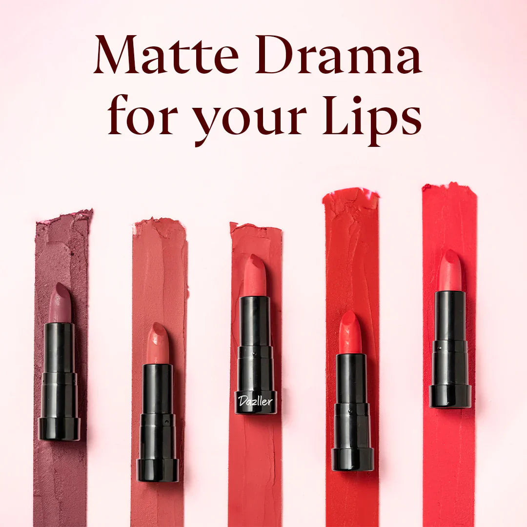Dazller Matte 'N More Lipstick Creamy Matte, Long Stay, No Smudging, (M101 to M204) - 9