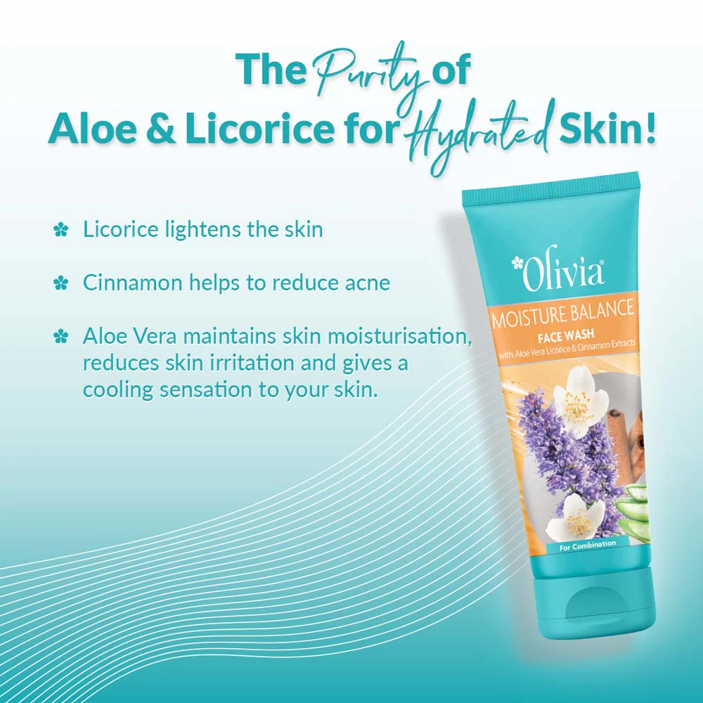 Olivia Moisture Balance Face Wash with Aloe Vera Licorice and Cinnamon Extracts - 3
