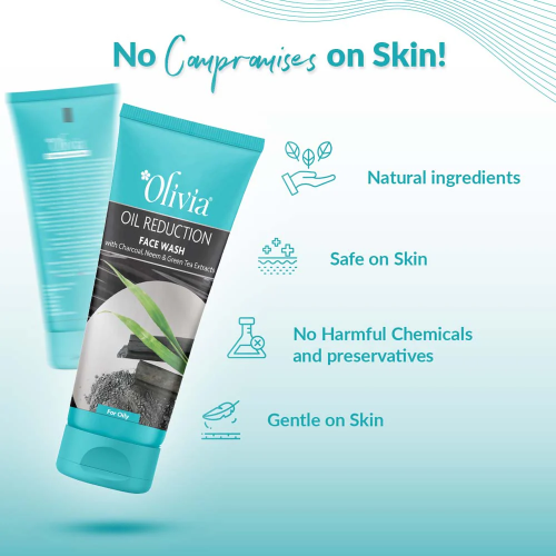 Olivia Oil Reduction Face Wash with Charcoal Neem and Green Tea Extracts - 4