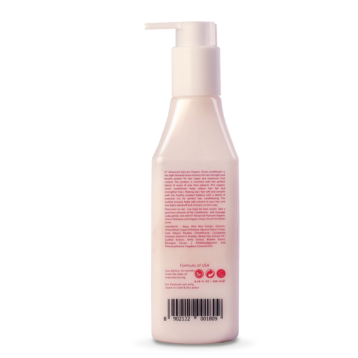 KT Professional Advanced Hair Care Organic Onion Conditioner - 250ml | Strengthens Hair, Promotes Growth & Reduces Hair Fall - 5