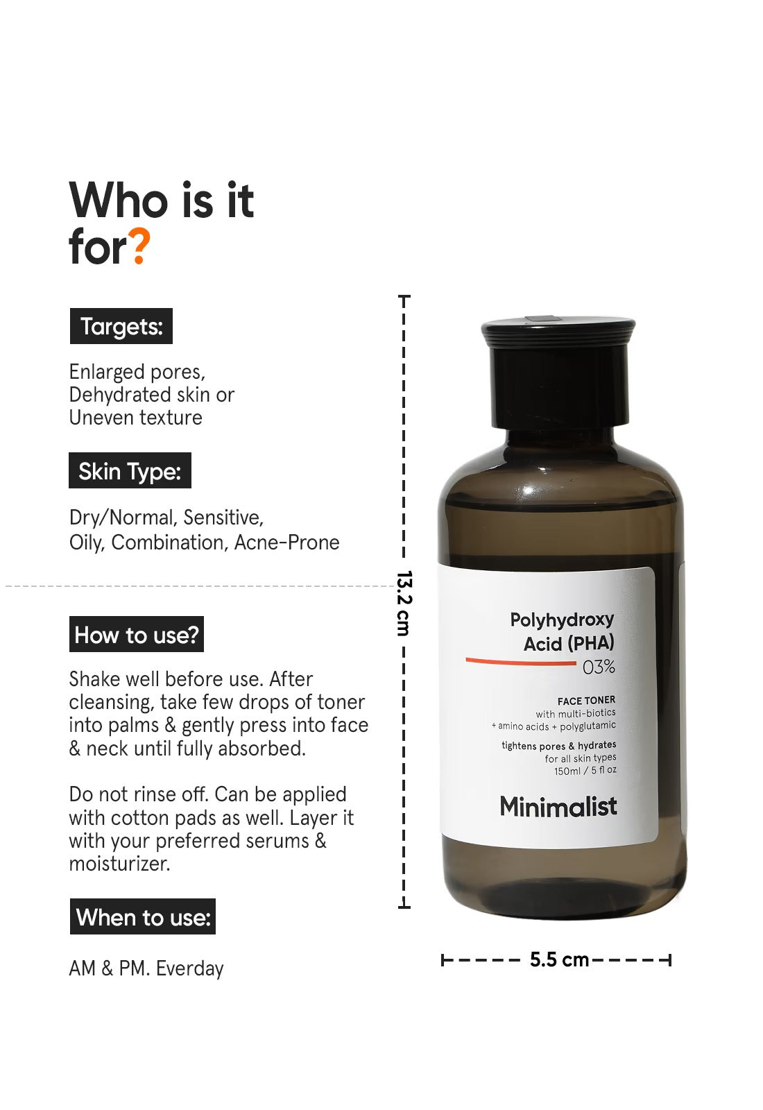Minimalist Polyhydroxy Acid (PHA) 3% Face Toner - 3