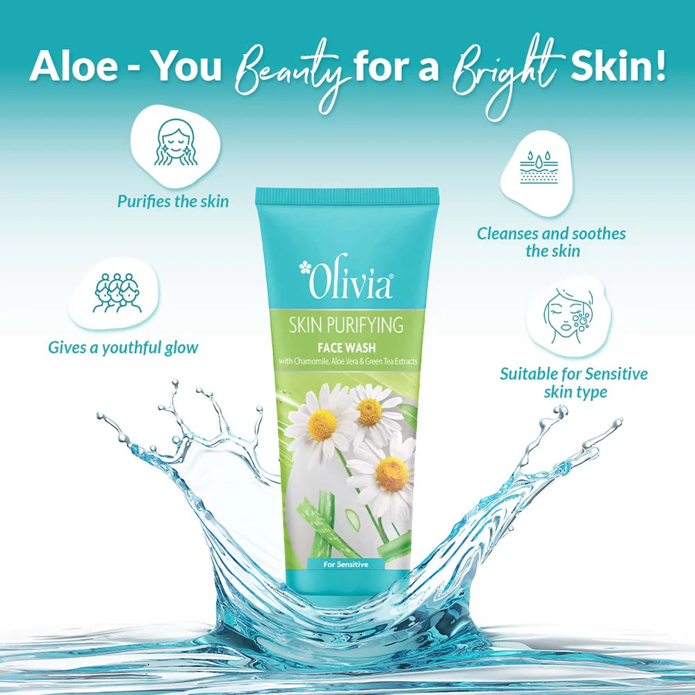 Olivia Skin Purifying Face Wash with Chamomile Aloe Vera and Green Tea Extracts - 5