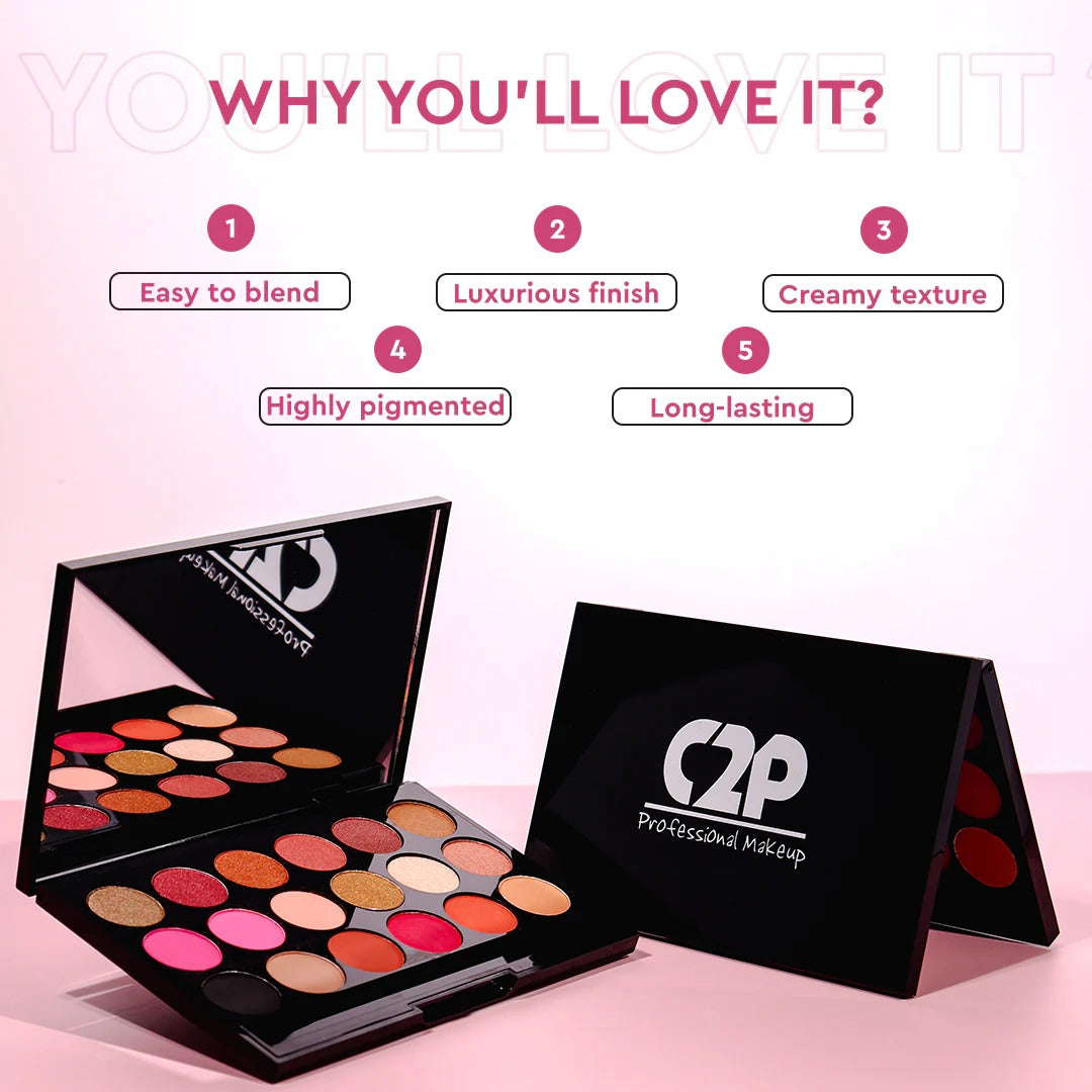 C2P Deep Rose Eyeshadow Palette - 20g - 4