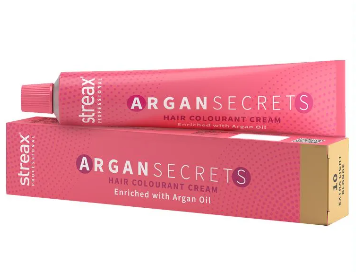 Streax Professional Argan Secret Hair Colourant Cream - Extra Light Blonde 10 - 60 gms - 1