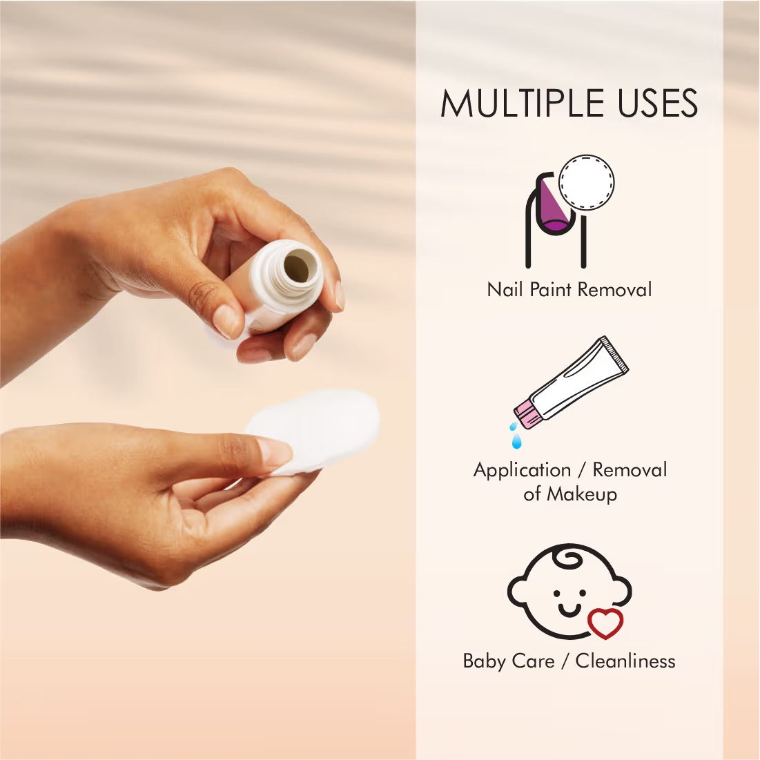 Tulips 100 Round Facial Cotton Pads – Perfect for Sensitive Skin - 3