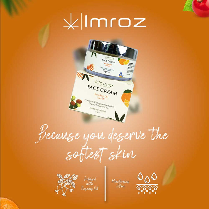 IMROZ Face Cream with Hemp Seed Oil & Rosehip Oil - 3