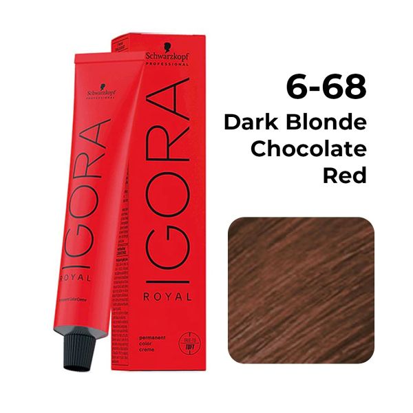 Schwarzkopf Professional Igora Royal Permanent Color Creme (6-68 Dark Blonde Chocolate Red) - 1