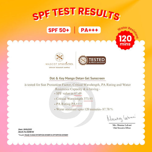 Dot & Key Mango + Detan Gel Sunscreen (Oil-Free) SPF 50+ PA+++ - 8