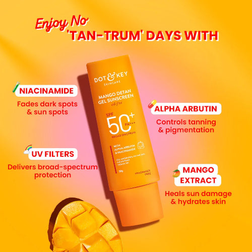 Dot & Key Mango + Detan Gel Sunscreen (Oil-Free) SPF 50+ PA+++ - 7