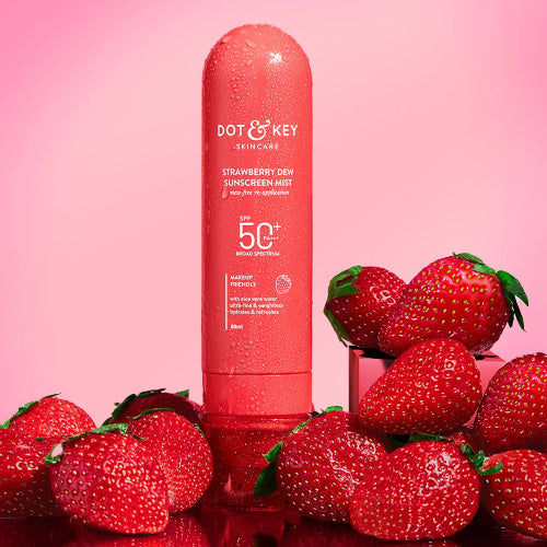 Dot & Key Strawberry Dew Sunscreen Face Mist SPF 50+ PA+++ - 9