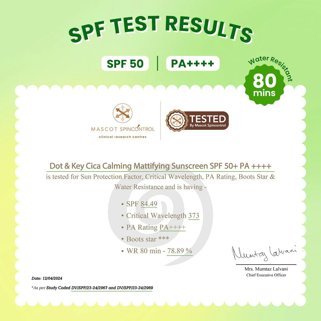 Dot & Key Cica + Niacinamide Matte Sunscreen SPF 50+ PA++++ - 8