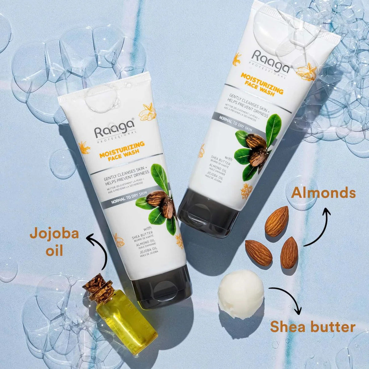 Raaga Professional Moisturizing Face Wash with Shea Butter, Almond Oil & Jojoba Oil – For Normal to Dry Skin | Gently Cleanses & Prevents Dryness – 80 ml - 5