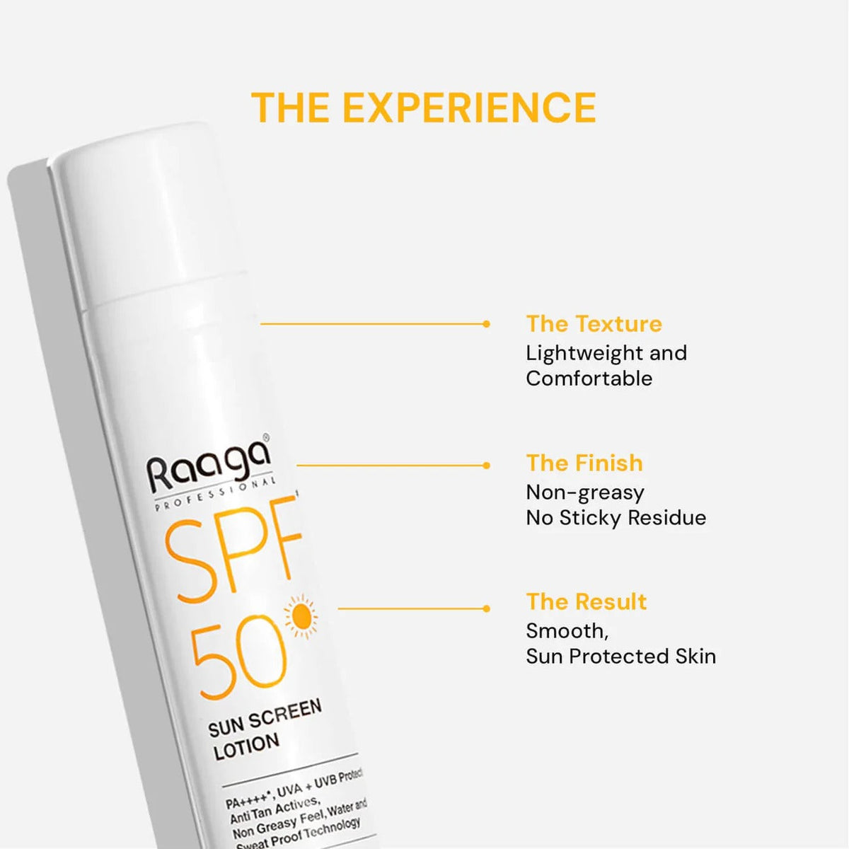 Raaga Professional SPF 50 Sunscreen Lotion | PA++++ | UVA + UVB Protection | Anti-Tan | Non-Greasy | Water & Sweat Proof | For All Skin Types – 55 ml - 3