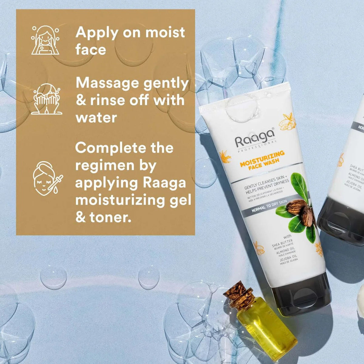 Raaga Professional Moisturizing Face Wash with Shea Butter, Almond Oil & Jojoba Oil – For Normal to Dry Skin | Gently Cleanses & Prevents Dryness – 80 ml - 8