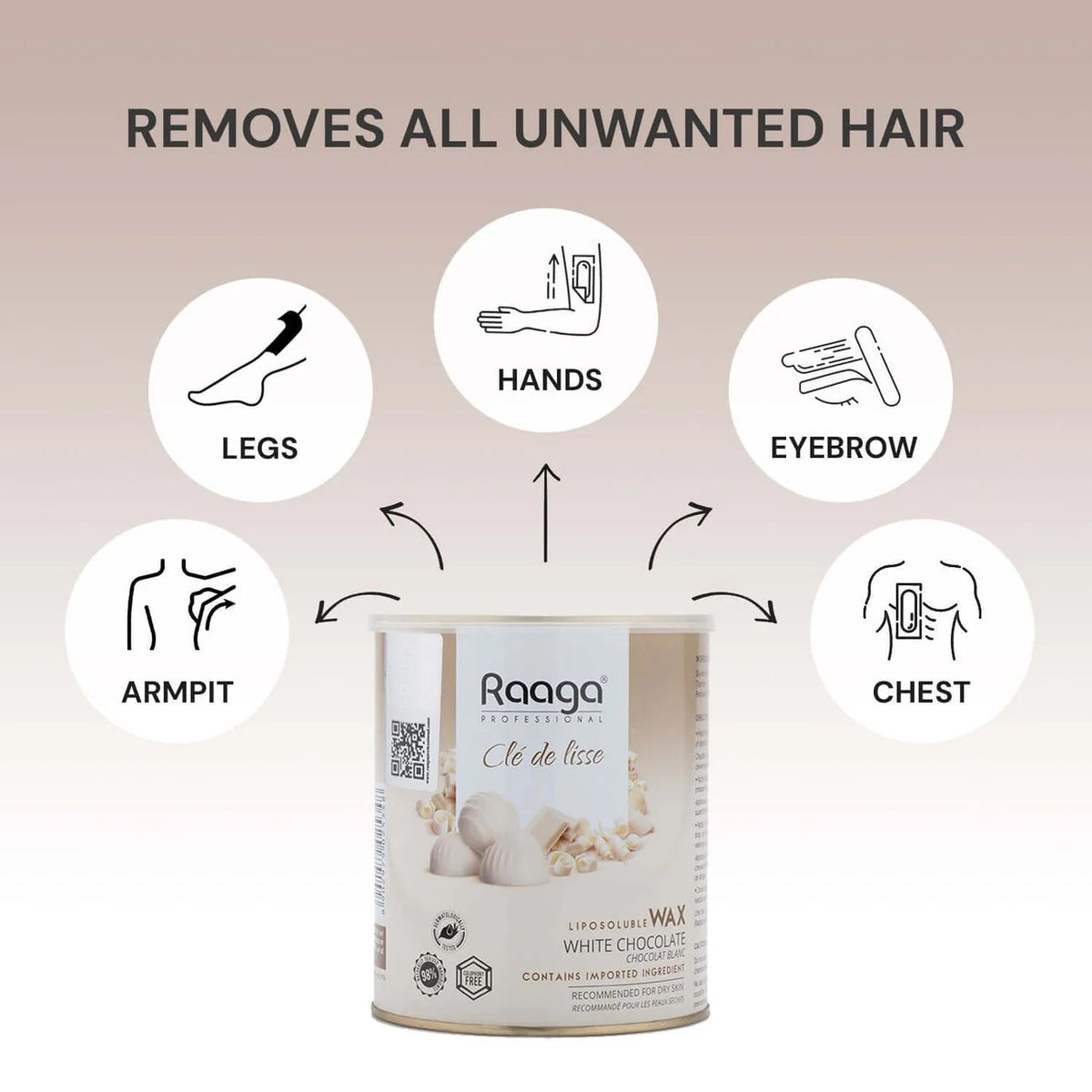 Raaga Professional White Chocolate Liposoluble Body Wax – 800ml - 5