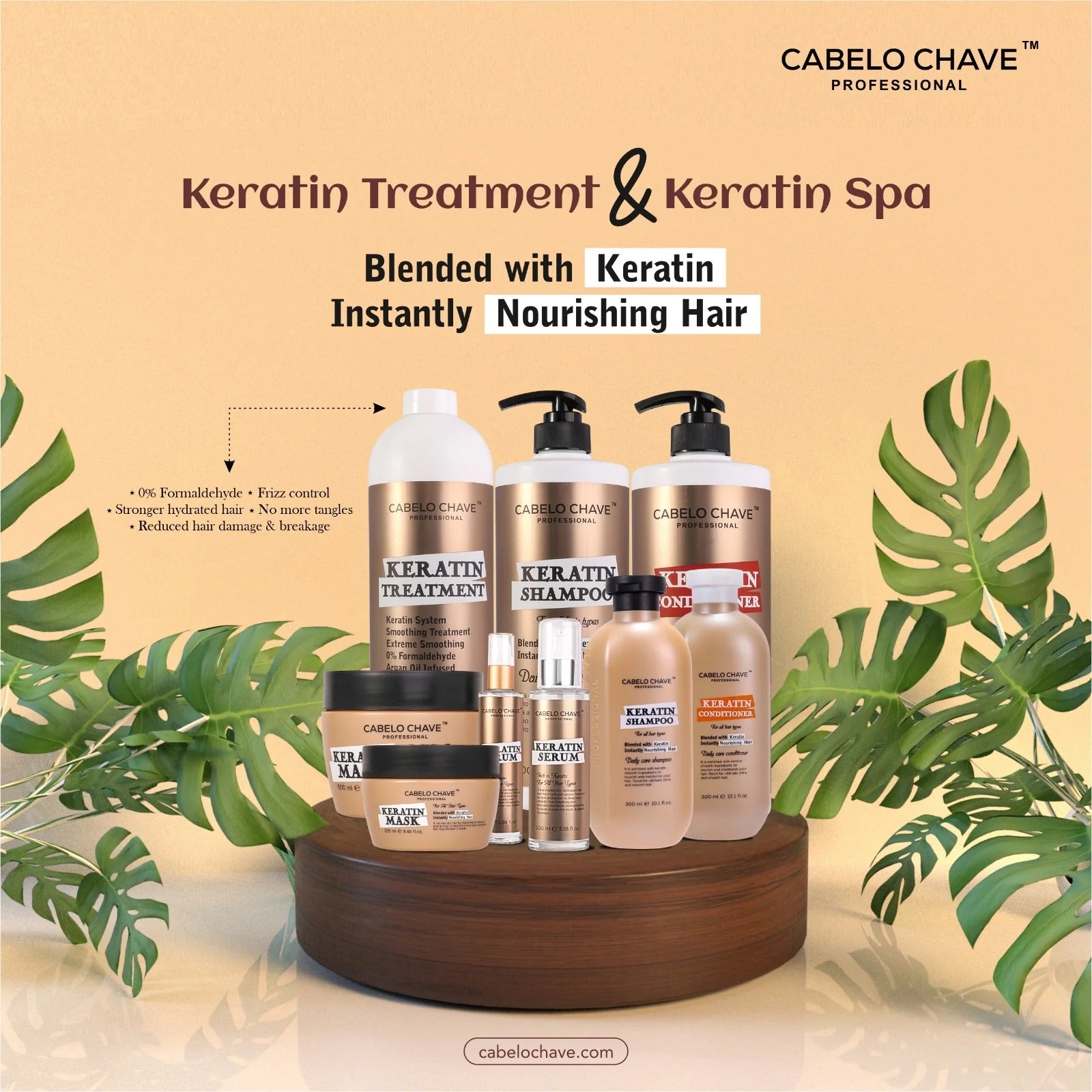 Cabelo Chave Professional Keratin Conditioner 1000ML - 3